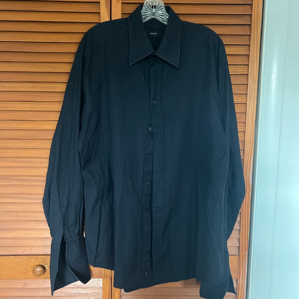 Gucci Men's Elegant Dark Dress Shirt